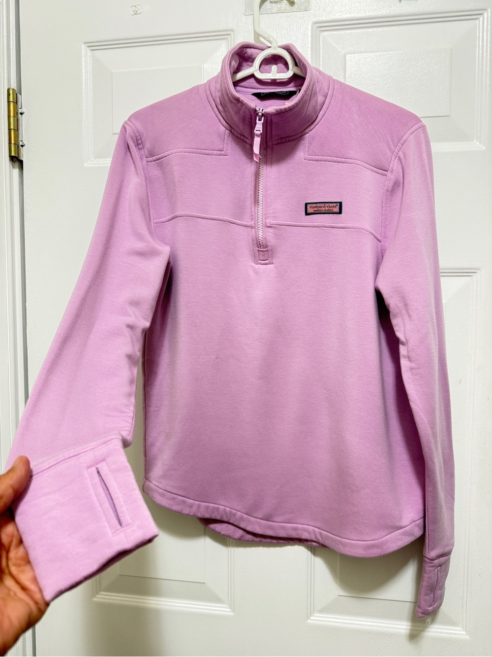Vineyard Vines Lavender Pink Quarter‑Zip Mock Neck Pullover